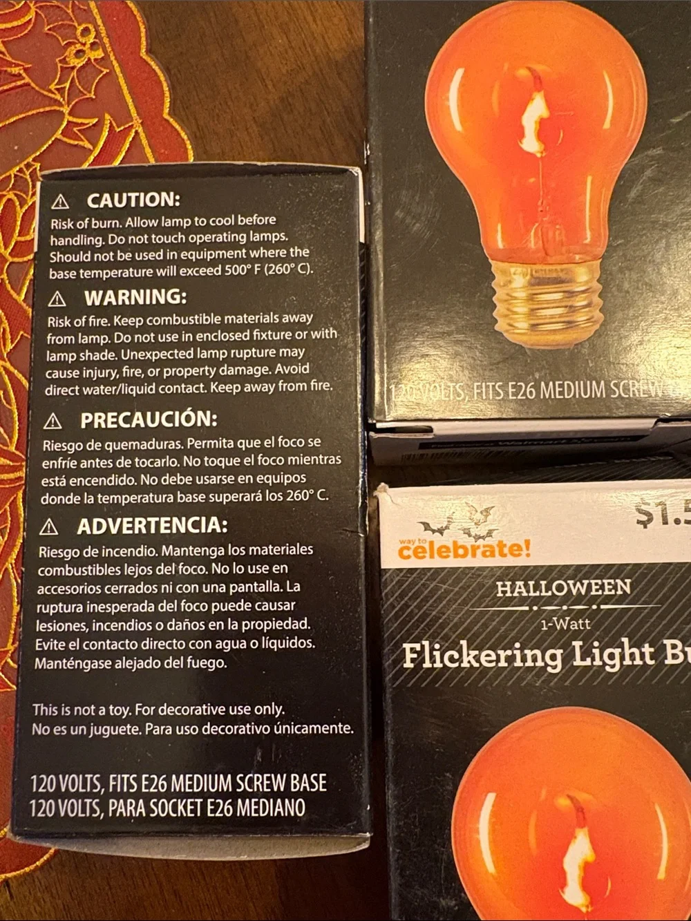 Halloween Flickering Light Bulbs x 6